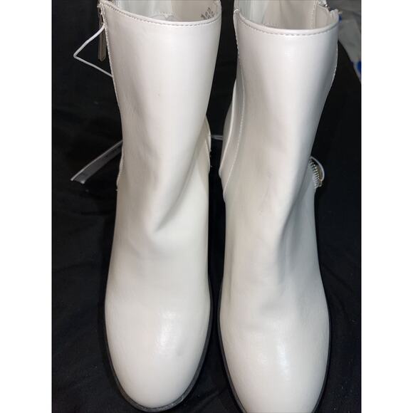 French Connection 10 jasmine Chunky Ankle Boots White Block Heel *display unit - Picture 5 of 8